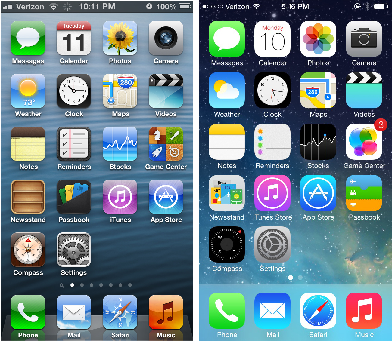 skeuomorphic vs minimalistic on iOS